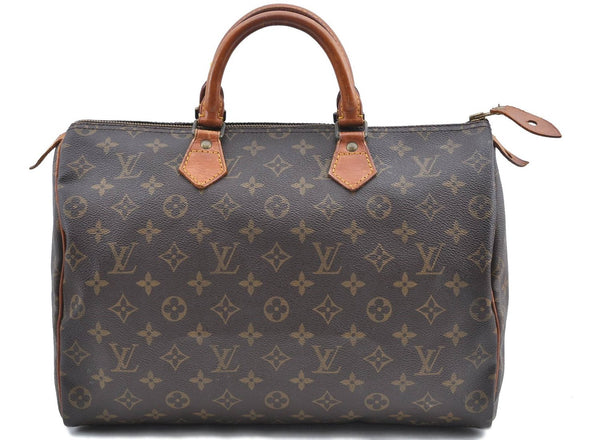 Authentic Louis Vuitton Monogram Speedy 35 Hand Boston Bag M41524 LV H9953