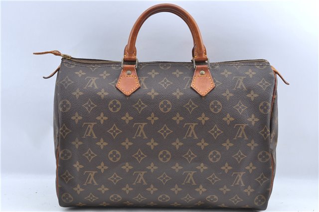 Authentic Louis Vuitton Monogram Speedy 35 Hand Boston Bag M41524 LV H9953