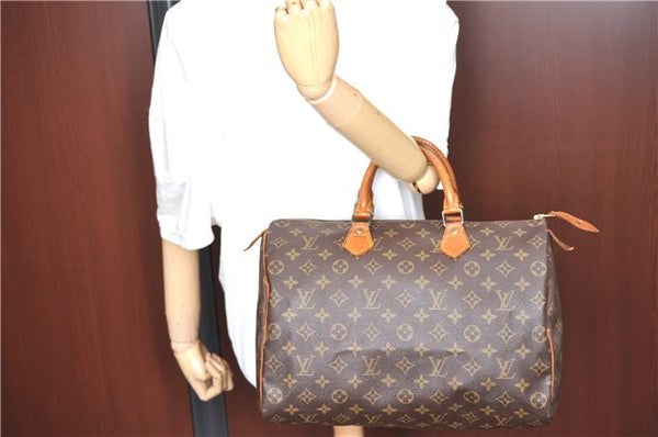 Authentic Louis Vuitton Monogram Speedy 35 Hand Boston Bag M41524 LV H9953