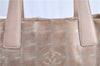 Auth CHANEL New Travel Line Shoulder Tote Bag Canvas Leather Pink Beige H9959