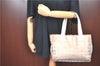 Auth CHANEL New Travel Line Shoulder Tote Bag Canvas Leather Pink Beige H9959