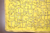 Authentic HERMES Carre 65 Scarf "Collection Equestre" Silk Yellow H9974