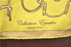 Authentic HERMES Carre 65 Scarf "Collection Equestre" Silk Yellow H9974