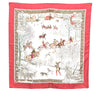 Authentic HERMES Carre 90 Scarf "L'Hiver" Silk Red H9979