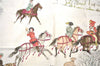 Authentic HERMES Carre 90 Scarf "L'Hiver" Silk Red H9979