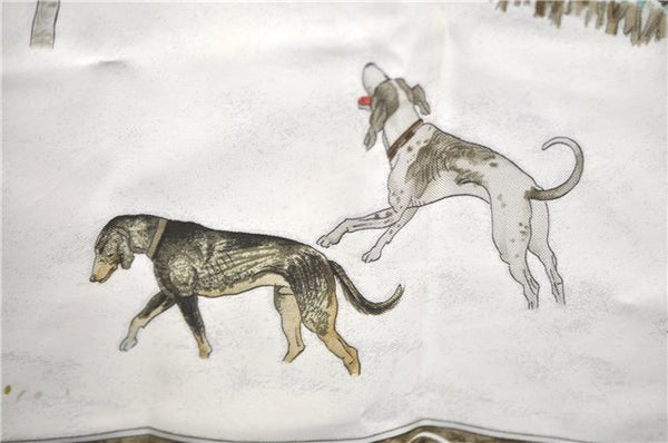Authentic HERMES Carre 90 Scarf "L'Hiver" Silk Red H9979