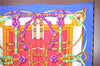 Authentic HERMES Carre 90 Scarf "Grand Manage" Silk Blue H9982