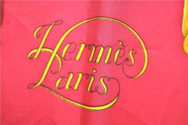 Authentic HERMES Carre 90 Scarf "Grand Manage" Silk Blue H9982