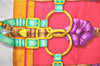 Authentic HERMES Carre 90 Scarf "Grand Manage" Silk Blue H9982