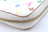 Auth Louis Vuitton Monogram Multicolor Zippy Coin Purse M93741 White Pink H9985