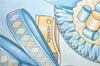Authentic HERMES Carre 90 Scarf "LES RUBANS DU CHEVAL" Silk Light Blue H9987
