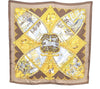 Authentic HERMES Carre 90 Scarf "La Vie a Cheval " Silk Brown H9992