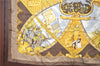 Authentic HERMES Carre 90 Scarf "La Vie a Cheval " Silk Brown H9992