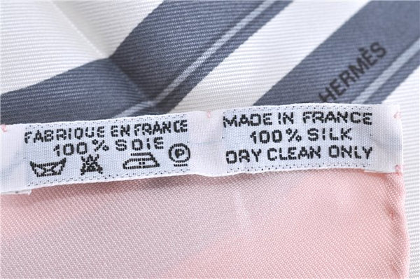 Authentic HERMES Carre 90 Scarf "BRIDES de GALA" Silk Light Pink H9995