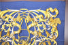 Authentic HERMES Carre 90 Scarf "LE MORS"ALACONETABLE"" Silk Navy Blue H9996