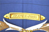 Authentic HERMES Carre 90 Scarf "LE MORS"ALACONETABLE"" Silk Navy Blue H9996