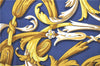 Authentic HERMES Carre 90 Scarf "LE MORS"ALACONETABLE"" Silk Navy Blue H9996