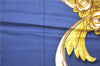 Authentic HERMES Carre 90 Scarf "LE MORS"ALACONETABLE"" Silk Navy Blue H9996