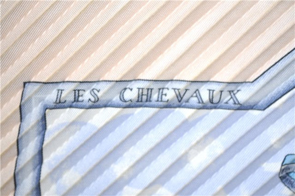 Authentic HERMES Pleats Scarf "LES CHEVAUX DES MOGHOLS" Silk Pink Box H9999