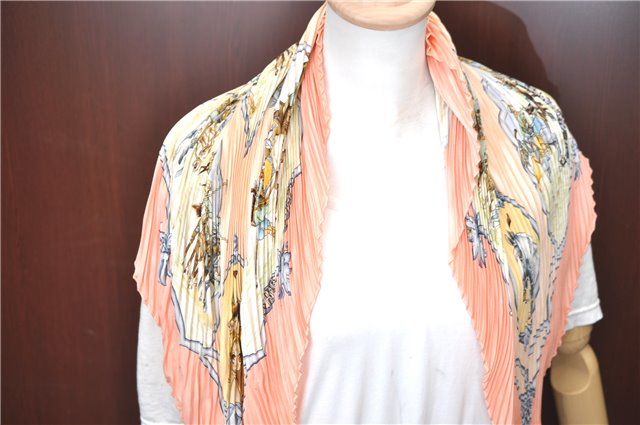 Authentic HERMES Pleats Scarf 