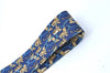 Authentic HERMES Necktie Animals Lion Circle Motif Silk Blue Brown J0002