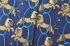 Authentic HERMES Necktie Animals Lion Circle Motif Silk Blue Brown J0002