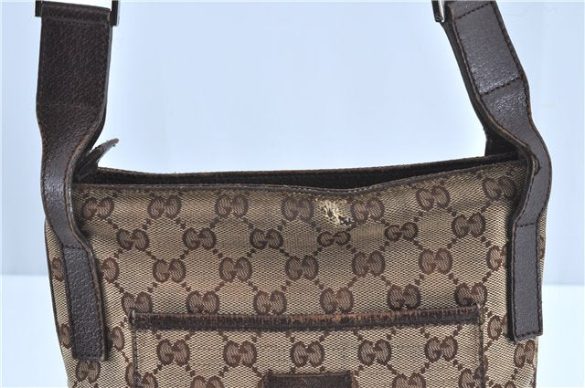 Authentic GUCCI Shoulder Cross Body Bag GG Canvas Leather 122793 Brown J0018