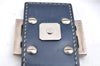 Auth FENDI Zucchino Mamma Baguette Shoulder Bag Canvas Leather Navy Blue J0029