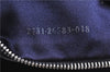 Auth FENDI Zucchino Mamma Baguette Shoulder Bag Canvas Leather Navy Blue J0029