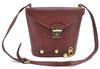 Auth Ferragamo Canvas Leather Shoulder Cross Body Bag Purse Bordeaux Red J0031