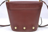 Auth Ferragamo Canvas Leather Shoulder Cross Body Bag Purse Bordeaux Red J0031