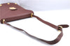 Auth Ferragamo Canvas Leather Shoulder Cross Body Bag Purse Bordeaux Red J0031