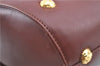 Auth Ferragamo Canvas Leather Shoulder Cross Body Bag Purse Bordeaux Red J0031