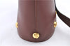 Auth Ferragamo Canvas Leather Shoulder Cross Body Bag Purse Bordeaux Red J0031