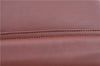 Auth Ferragamo Canvas Leather Shoulder Cross Body Bag Purse Bordeaux Red J0031