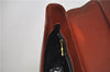 Auth Ferragamo Canvas Leather Shoulder Cross Body Bag Purse Bordeaux Red J0031