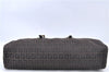 Authentic FENDI Zucchino Hand Bag Purse Canvas Leather Brown Black J0034