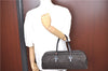 Authentic FENDI Zucchino Hand Bag Purse Canvas Leather Brown Black J0034