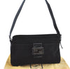 Authentic FENDI Mamma Baguette Shoulder Hand Bag Suede Leather Black J0035