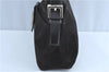 Authentic FENDI Mamma Baguette Shoulder Hand Bag Suede Leather Black J0035