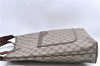 Authentic GUCCI Web Sherry Line Shoulder Tote Bag GG PVC Leather Brown J0039