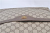 Authentic GUCCI Web Sherry Line Shoulder Tote Bag GG PVC Leather Brown J0039