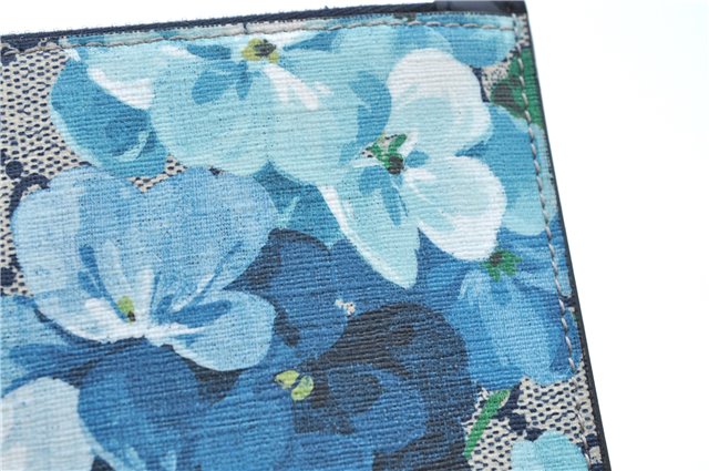 Auth GUCCI GG Supreme Blooms Shoulder Clutch Bag PVC Leather 546349 Blue J0044