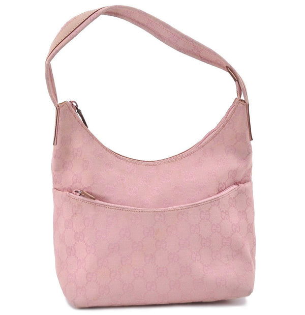 Authentic GUCCI Shoulder Hnad Bag Purse GG Canvas Leather 0013386 Pink J0047