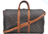 Auth Louis Vuitton Monogram Keepall Bandouliere 45 Boston Bag M41418 LV J0048