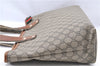 Auth GUCCI Web Sherry Line Shoulder Tote Bag GG PVC Leather 211134 Brown J0049