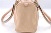 Auth GUCCI Abbey Boston Hand Bag Purse GG Canvas Leather 130942 Pink Gold J0050