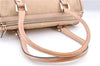 Auth GUCCI Abbey Boston Hand Bag Purse GG Canvas Leather 130942 Pink Gold J0050