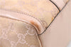 Auth GUCCI Abbey Boston Hand Bag Purse GG Canvas Leather 130942 Pink Gold J0050