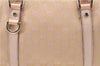 Auth GUCCI Abbey Boston Hand Bag Purse GG Canvas Leather 130942 Pink Gold J0050